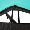 vidaXL Podw&oacute;jny leżak słoneczny Turkusowy 205 x 129 x 200 cm