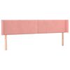vidaXL Zagł&oacute;wek do ł&oacute;żka z LED, r&oacute;żowy, 163x16x78/88 cm, aksamit