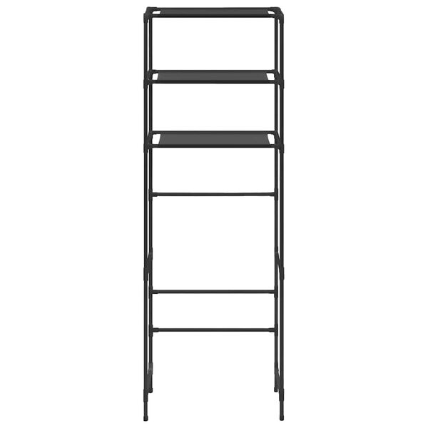 vidaXL 3-poziomowy regał nad toaletę, czarny, 53x28x169 cm