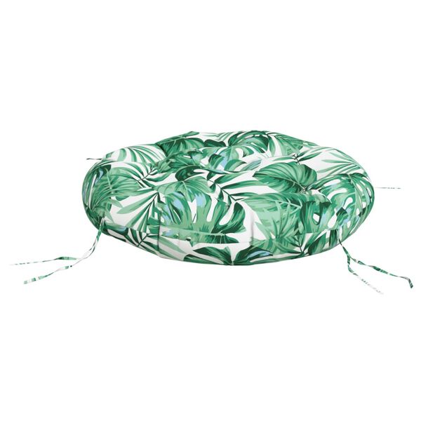 vidaXL Okrągła poduszka, wz&oacute;r w liście, &Oslash; 60 x11 cm, tkanina Oxford
