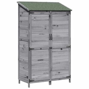 vidaXL Shed ogrodowy Szary 106,5 x 56 x 176 cm Drewno Świerkowe