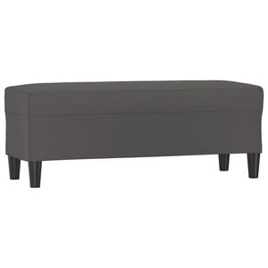 vidaXL Ławka, szara, 100x35x41 cm, tapicerowana sztuczną sk&oacute;rą