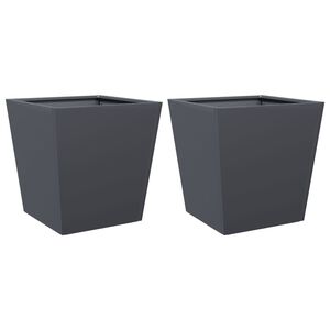 vidaXL Donice ogrodowe, 2 szt., antracytowe, 40x40x40 cm, stalowe