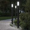 vidaXL Lampy słupkowe z czujnikiem i gniazdkiem, 3 szt., 110 cm, stal nierdzewna, IP44