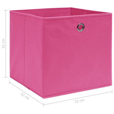vidaXL Pudełka, 10 szt., różowe, 32x32x32 cm, tkanina