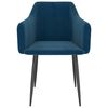 vidaXL Krzesła stołowe, 2 szt., niebieskie, aksamitne