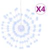 vidaXL Ozdoby świąteczne ze 140 lampkami LED, 4 szt, zimna biel, 17 cm