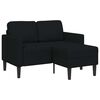 vidaXL Sofa 2-osobowa z szezlongiem w kształcie litery L, czarna