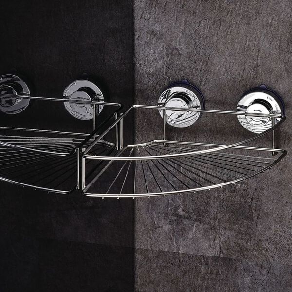 RIDDER Narożna p&oacute;łka prysznicowa, 24,9x24,9x9,4 cm, chrom, 12020000