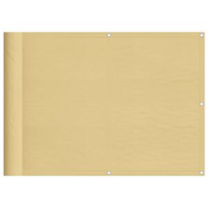 vidaXL Parawan balkonowy, piaskowy, 75x700 cm, 100% poliester Oxford