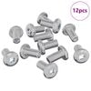 vidaXL Śruba Zablokowująca Gładki 12 pcs Srebrny M6 x 12 mm Stal