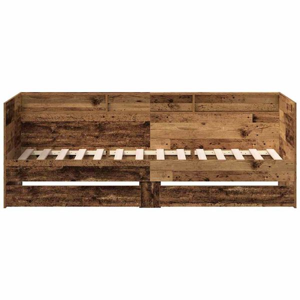 vidaXL Ł&oacute;żko dzienne Stare drewno 90 x 190 cm Materiał drewnopochodny