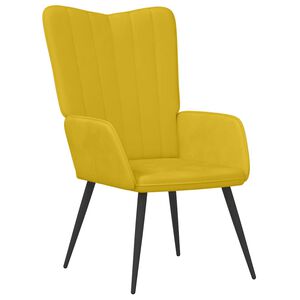 vidaXL Fotel, musztardowy, obity aksamitem