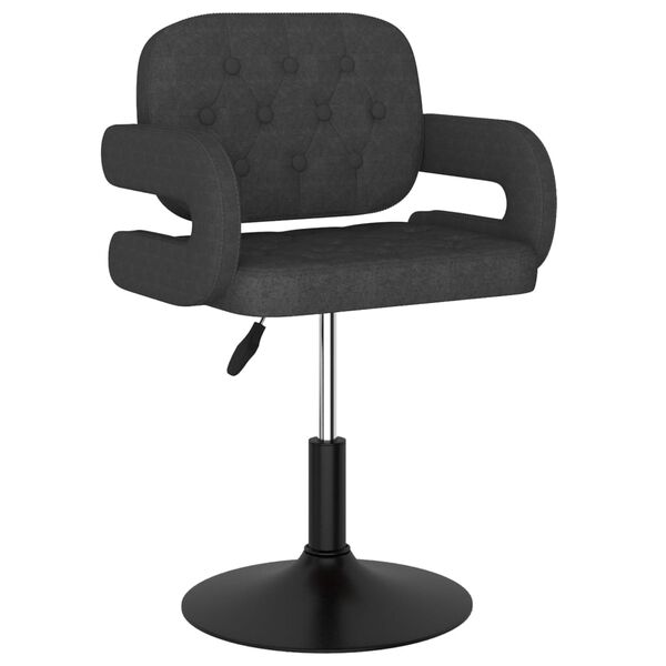 vidaXL Obrotowe krzesło stołowe, ciemnoszare, obite tkaniną