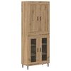 vidaXL Highboard 2 pcs Dąb rzemieślniczy Materiał drewnopochodny