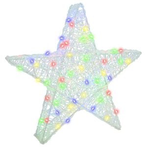 vidaXL 3D Gwiazda 50 LED Wielokolorowe 55 x 53.5 x 10 cm Akryl