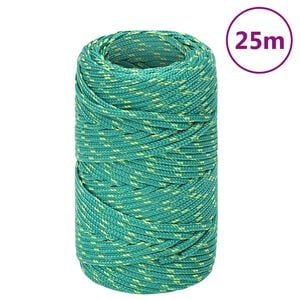 vidaXL Linka żeglarska, zielona, 2 mm, 25 m, polipropylen