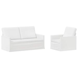 vidaXL Zestaw Sof 2 pcs Biały tkanina
