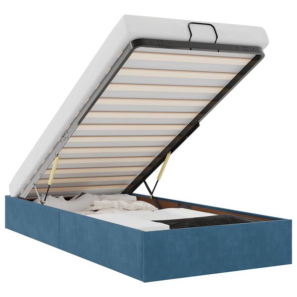 vidaXL Rama ł&oacute;żka otomana bez materaca, niebieska, 80x200 cm, aksamit