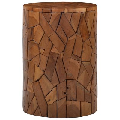 vidaXL Mozaikowy stołek, brązowy, lite drewno tekowe