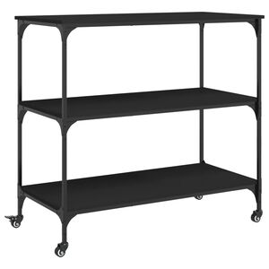 vidaXL W&oacute;zek kuchenny, czarny, 102x50x95, materiał drewnopochodny