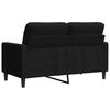 vidaXL Sofa 2-osobowa, czarna, 120 cm, tapicerowana aksamitem