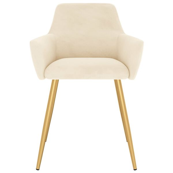 vidaXL Krzesła stołowe, 6 szt., kremowe, obite aksamitem