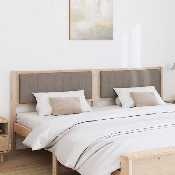 vidaXL Tapicerowane wezgłowie Brązowy 200 cm Lite drewno sosnowe