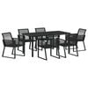 vidaXL Zestaw do jadalni w ogrodzie 7 pcs Czarny