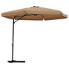 vidaXL Parasol ogrodowy na stalowym słupku, 300 cm, taupe