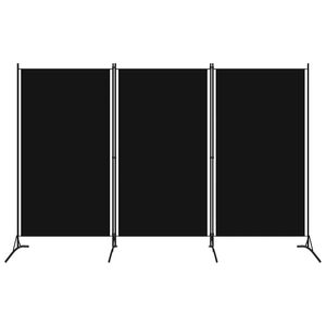 vidaXL Parawan 3-panelowy, czarny, 260 x 180 cm