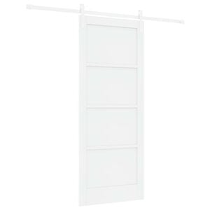 vidaXL Drzwi przesuwne Biały 83 x 202 cm Lite drewno sosnowe