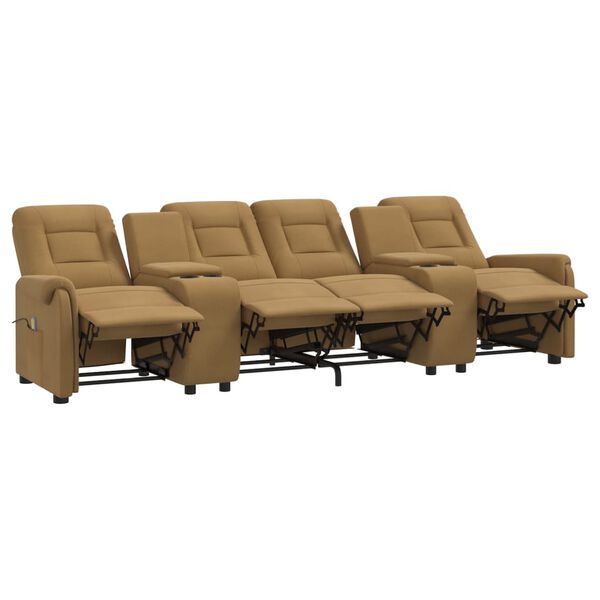 vidaXL Rozkładany fotel masujący z uchwytem, 4-os., taupe