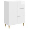 vidaXL Bufet Biały wysoki połysk 66 x 34,5 x 90 cm Drewno inżynieryjne