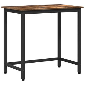 vidaXL st&oacute;ł Dąb wędzony 100 x 50 x 76,5 cm Drewno inżynieryjne i stal