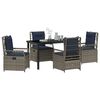 vidaXL Zestaw do jadalni w ogrodzie 5 pcs Szary polirattan