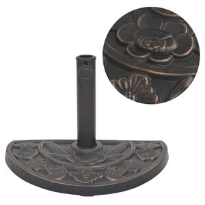 vidaXL Podstawa pod parasol, p&oacute;łokrągła, żywicowa, brązowa, 9 kg