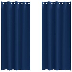 vidaXL Firany blackout z k&oacute;łkami 2 szt. Ciemnoniebieski 245 x 140 cm