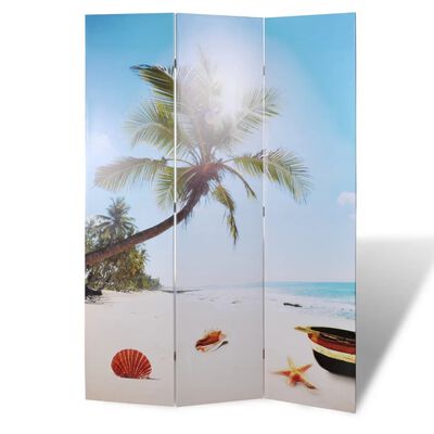 vidaXL Składany parawan, 120x170 cm, motyw plaży