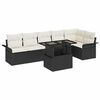 vidaXL Zestaw Sof na Ogr&oacute;d z poduszką 7 pcs Czarny Polirattan