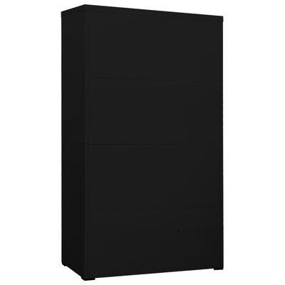 vidaXL Szafka kartotekowa, czarna, 90x46x164 cm, stalowa