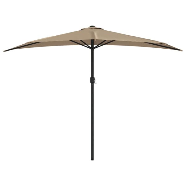 vidaXL P&oacute;łparasol balkonowy na słupku z aluminium, 300x155 cm, taupe