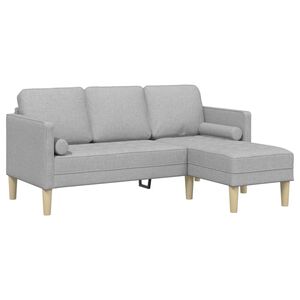 vidaXL Zestaw Sof Szary chmur 173 x 131 x 67 cm Poliester