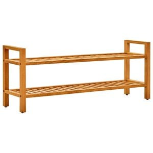 vidaXL Stojak na buty z 2 p&oacute;łkami, 100x27x40 cm, lite drewno dębowe