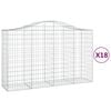 vidaXL Kosze gabionowe, 18 szt, 200x50x120/140cm, galwanizowane żelazo