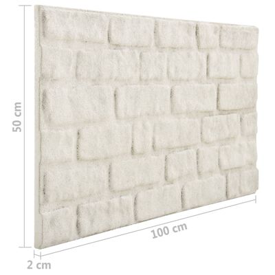 vidaXL Panele ścienne 3D, wzór białej cegły, 11 szt., EPS