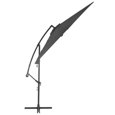 vidaXL Parasol wiszący na słupku aluminiowym, 300 cm, antracytowy