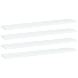 vidaXL P&oacute;łki na książki, 4 szt., białe, 60x10x1,5 cm