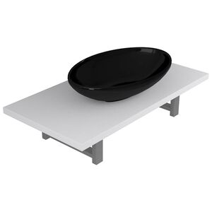 vidaXL Dwuczęściowy zestaw mebli do łazienki, ceramiczny, biały