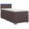 vidaXL Ł&oacute;żko Box Spring z materacem i LED Ciemny brąz 90 x 200 cm